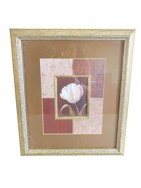 Everlasting Tulip by Vivian Flasch Print Gold Ornate Framed Artwork 16 x 14